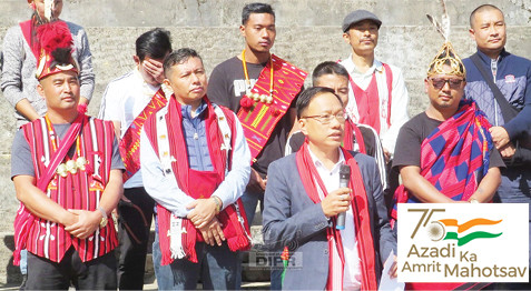 Officials during the first State level Catapult Target Hitting Competition held at Heritage Village, Kisama on November 15. (DIPR Photo)